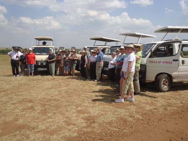 Trails of Africa team with safari vehicles